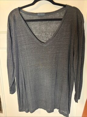 CP Shades Lightweight V-Neck Long Sleeve Top - Gray